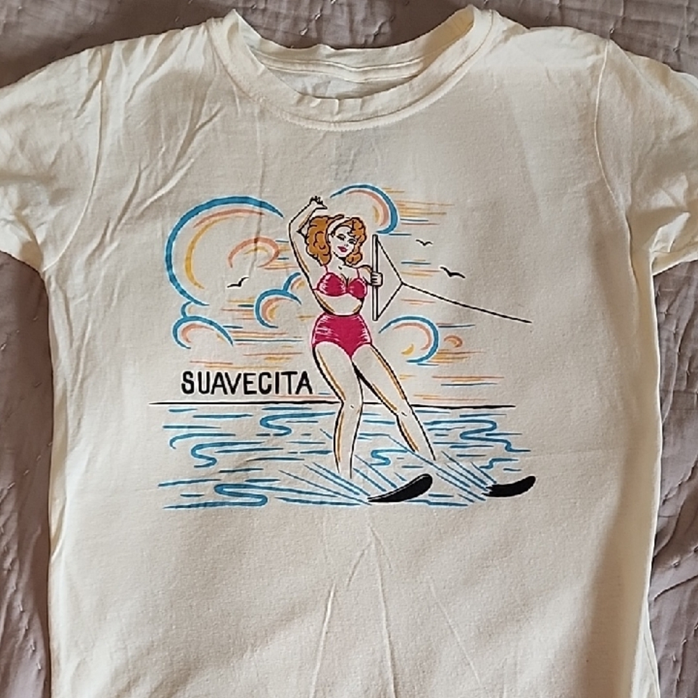 Suavecita WATER SKI Women's Short Sleeve Tee - Cream